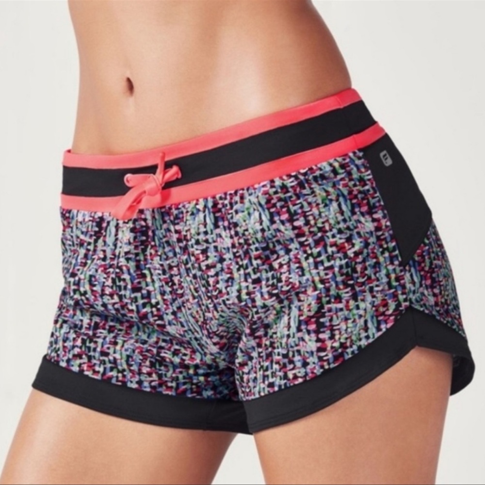 Fabletics Riho Multicolored Running Shorts Size Medium